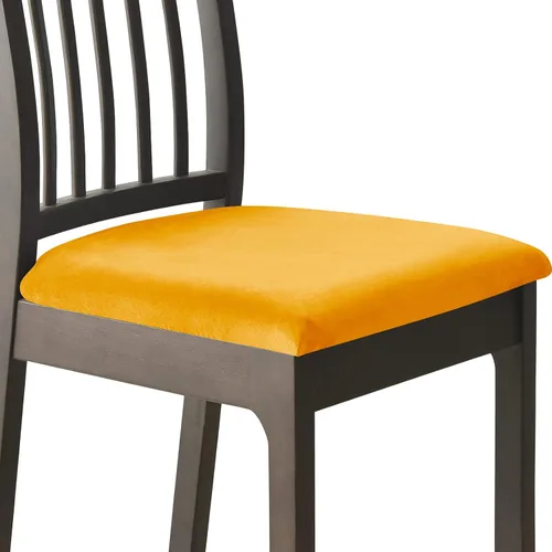 Vista 29 de Juego de 2 fundas elásticas para asiento de silla de comedor, de terciopelo suave, fundas protectoras universales extraíbles para sillas de comedor