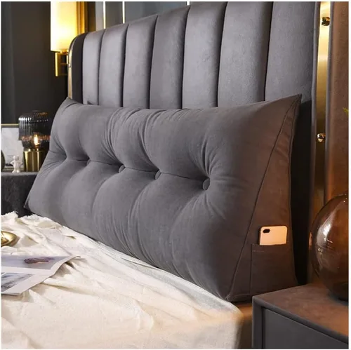 Vista 10 de Almohada triangular para cabecero, cojín grande para cabecero con cuña, almohada de lectura, respaldo de posicionamiento, cojín para cama de día