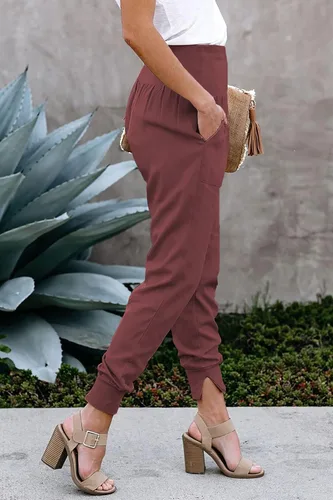 Vista 2 de Schine Pantalones de vestir para mujer, con corte de bota, elásticos, recortados, de oficina, con cintura alta, pantalones casuales de negocios