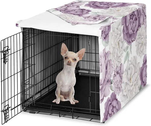 Vista 37 de Sweet Jojo Designs Funda para Jaula de Perro Mediano de 36 Pulgadas (Floral Bohemio) para Jaulas de Mascotas para Niñas, Fundas para Perreras Óxido