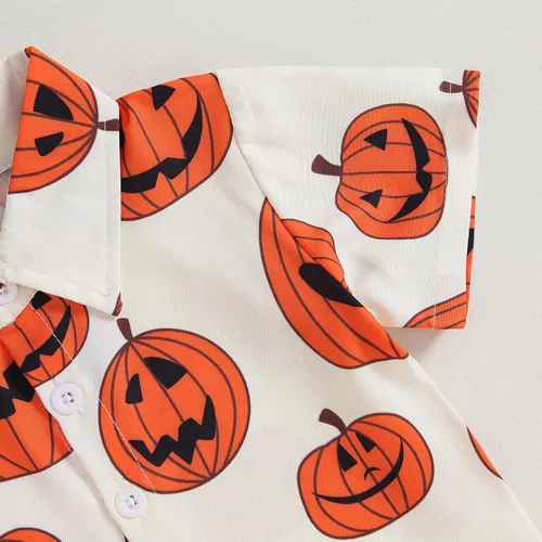 Vista 5 de DNOMAID YZARC Conjunto de 2 piezas de camiseta de manga corta con botones y pantalones cortos para bebé niño