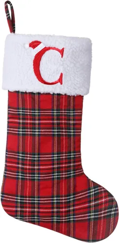 Vista 50 de Calcetines de Navidad bordados con monograma inicial de 20 pulgadas, decoración de Navidad, calcetines personalizados, decoración de temporada