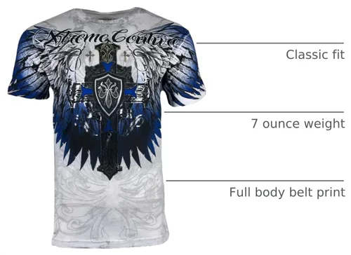 Vista 4 de Xtreme Couture by Affliction Camiseta para hombre Tempest Biker MMA Blanco