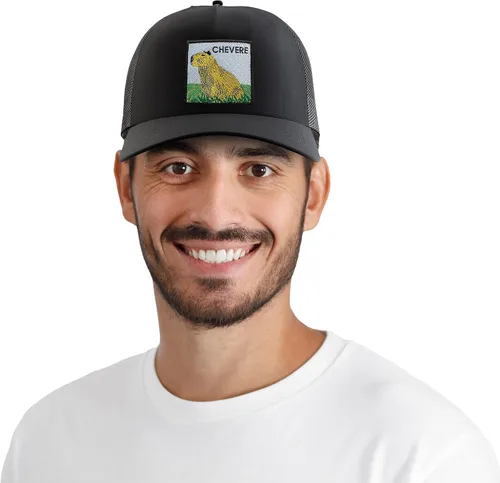 Vista 8 de Gorra de camionero, sombrero de malla ajustable Snapback, gorra negra Capybara, gorra de béisbol de malla, sombrero bordado Capybara. Unisex