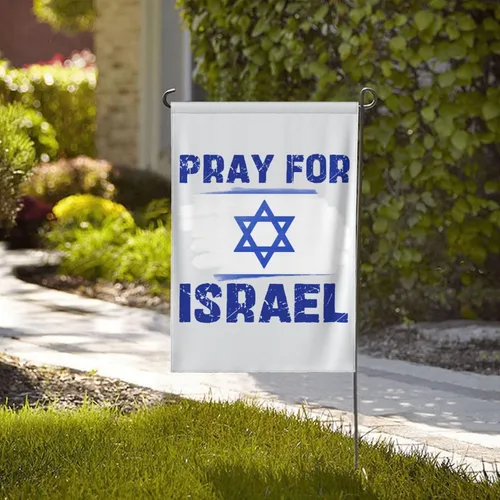 Vista 4 de Bandera con texto en inglés "I Stand With Israel Flag Pray For Israel" Bandera de Estados Unidos con bandera de Israel, bandera de Israel, bandera