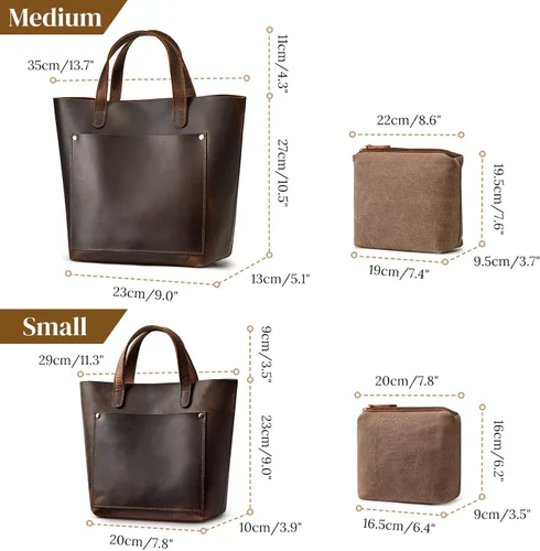 Vista 3 de S-ZONE Bolso cruzado de cuero genuino para mujer, con asa superior y bolsa