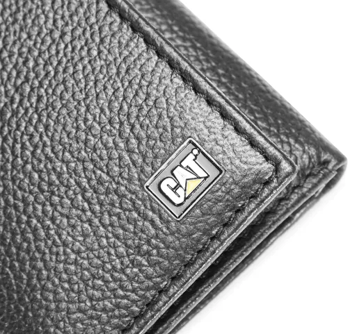 Vista 6 de Caterpillar Billetera triple de cuero para hombre con ventana de identificación