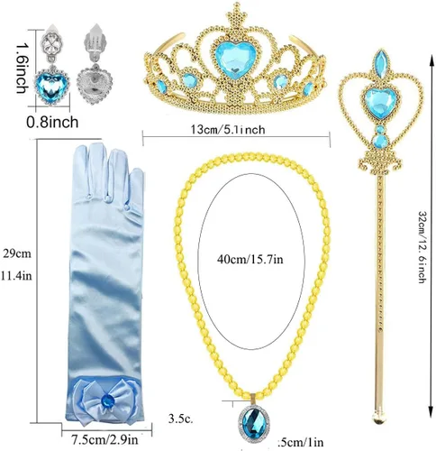 Vista 7 de Disfraz de princesa árabe para niñas con accesorios para la cabeza, accesorios de disfraces para Halloween, cumpleaños, fiesta de Navidad