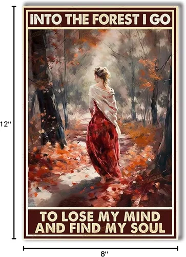Vista 7 de TSEZLOJH Lienzo decorativo para pared con texto en inglés "Into The Forest I Go to Lose My Mind Find My Soul" para dormitorio, póster para oficina