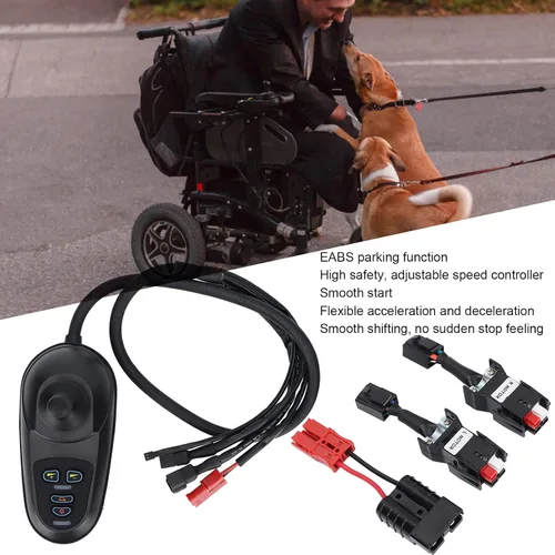 Vista 3 de Wheelchair 4P Joystick Controller, Electric Wheel Chair Joystick Controller Replacement Parts, Brushed Controller with Brake, Compatible with Major