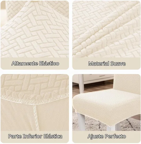 Vista 6 de Parsons - Funda para silla de comedor, funda desmontable para silla de sofá, funda retráctil (2, albaricoque)