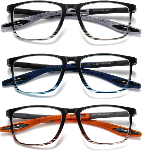 Vista 19 de Hubeye TR90 Gafas de Lectura Deportivas para Hombres y Mujeres Ultraligeras Flexibles Anti-Luz Azul（Negro+Negro+Negro+Negro+Negro，+0.0）