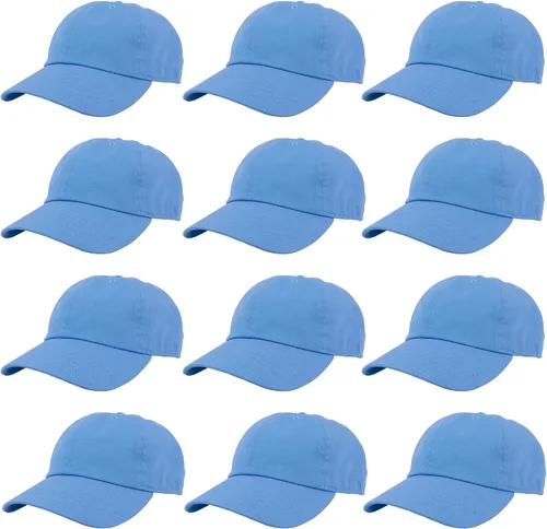 Vista 92 de Gelante Gorras de béisbol 100% algodón liso en blanco tamaño ajustable al por mayor a granel de 12
