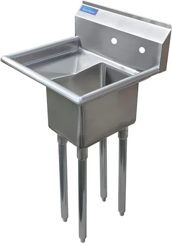 Vista 14 de AmGood Fregadero de acero inoxidable para preparación y uso general Acero inoxidable 304 NSF Restaurante, cocina, lavandería, garaje