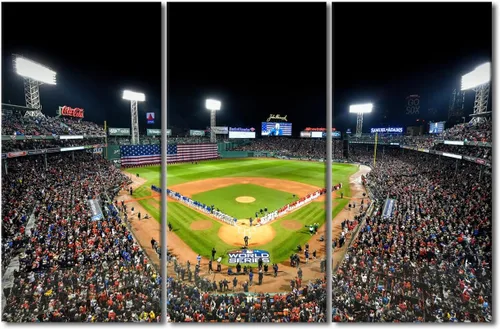 Vista 17 de TUMOVO Arte de pared en lienzo para estadio deportivo, arte de pared de campo Wrigley en Chicago, pinturas de Chicago, impresiones sobre lienzo