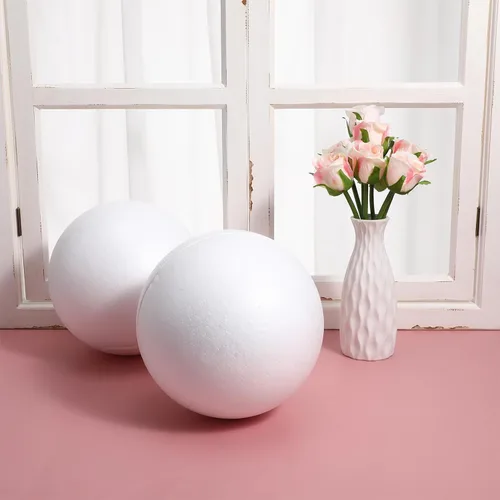 Vista 7 de Holibanna Bolas de espuma blanca, 2 bolas de poliestireno para manualidades, bolas de espuma de poliestireno para decoración del hogar, proyectos