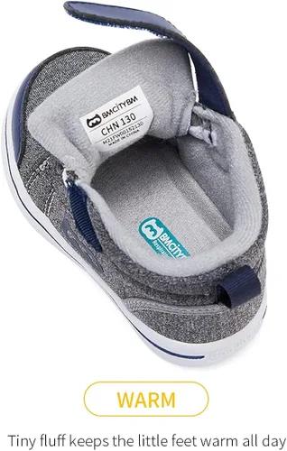 Vista 4 de BMCiTYBM Zapatos para bebé niño y niña, suaves, antideslizantes, ligeros, para caminar en el primer paso, 6, 9, 12, 18, 24 meses
