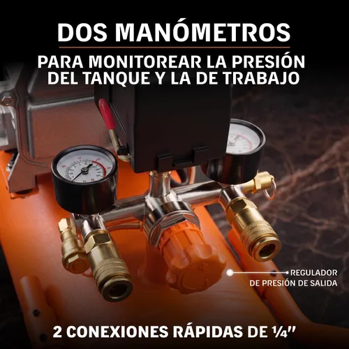 Vista 6 de Compresor horizontal 25 L, 3 HP (potencia máxima), 120 V