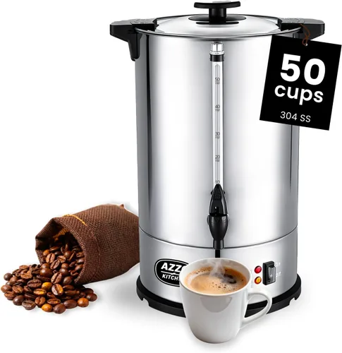 Vista 11 de Commercial Coffee Maker 40-Cup Large Coffee Urn with Percolator Coffee Pot Electric 6L Stainless Steel Fast Brew Hot Water Dispenser for Tea