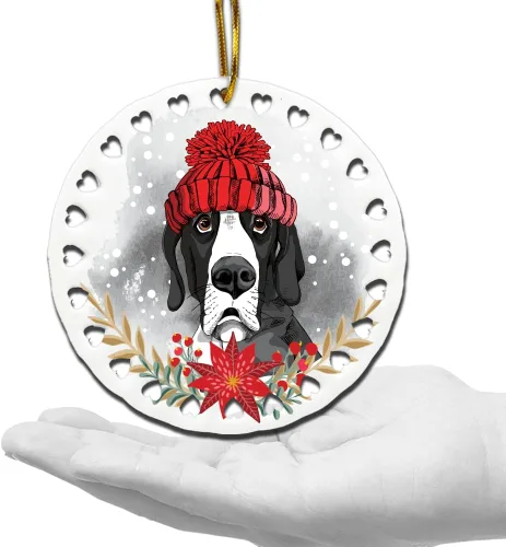 Vista 9 de BELLA BUSTA -Adorno de Navidad para perros, decoración navideña para amantes de los perros, estampado de Navidad UV