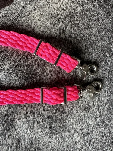 Vista 7 de rosado, (Barrel Reins Horse Tack Neon Hot Pink)