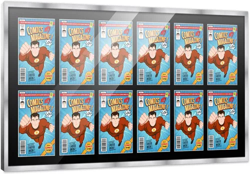 Vista 92 de Poster Palooza Marco de cómic con paspartú para 1 cómic de la Edad de Bronce publicado entre 1970 y 1985, marco de cómic negro para cómic de 7.25 x