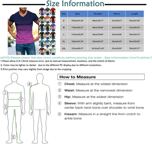 Vista 4 de Ymosrh Camisas para hombre con gráficos, casuales, de manga corta, cuello degradado, suaves, holgadas, camisetas de verano para camisetas, tallas