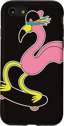 Vista 8 de iPhone 12 Mini Flamingo Skater Skateboard Tropical Funny Animal Lover Estuche de regalo