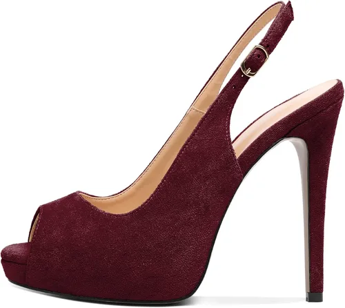 Vista 2 de YODEKS Zapatos de vestir de fiesta con tacón alto y plataforma para mujer