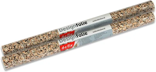 Vista 2 de d-c-fix 346-0181-2PK - Película autoadhesiva decorativa, granito marrón, rollo de 17 x 78 pulgadas, paquete de 2