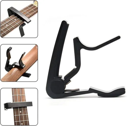 Vista 4 de Cejilla de guitarra acústica y eléctrica de 6 cuerdas - Cejilla de una sola mano (MA-12-F)