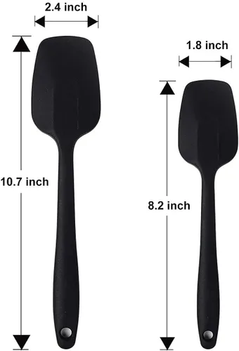 Vista 8 de 4 espátulas de cuchara estándar de 10.6 pulgadas + 6 espátulas de cuchara pequeña de 8.2 pulgadas