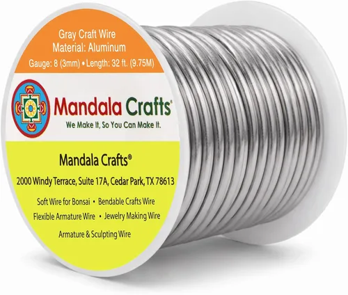 Vista 343 de Mandala Crafts - Alambre de aluminio anodizado de calibre 22 para hacer joyas - 137.2 m de alambre flexible surtido y coloreado - Doble para bonsái