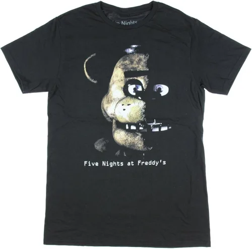 Vista 2 de Five Nights at Freddy s Mens playera negra de logotipo Negro