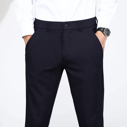 Vista 3 de Plaid&Plain Men's 4-Way Flex Stretch Slim Fit Dress Pants