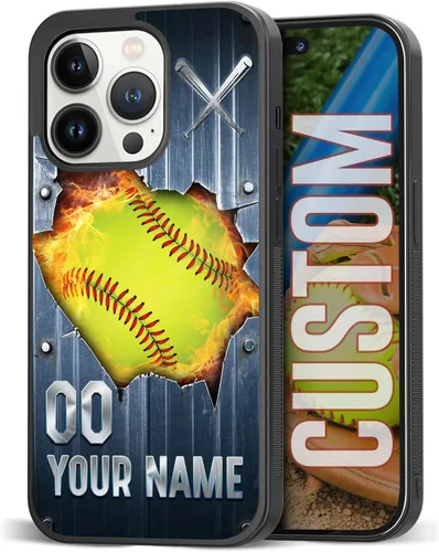 Vista 19 de Funda personalizada para teléfono con texto de Softbol en forma de corazón con girasol para iPhone 17 16 15 14 13 12 11 Pro Max Plus Mini Xs Xr 8