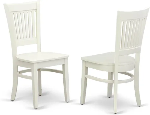 Vista 4 de East West Furniture AMVA5-LWH-W - Juego de mesa y sillas de cocina de 5 piezas, incluye una mesa de comedor redonda con pedestal y 4 sillas