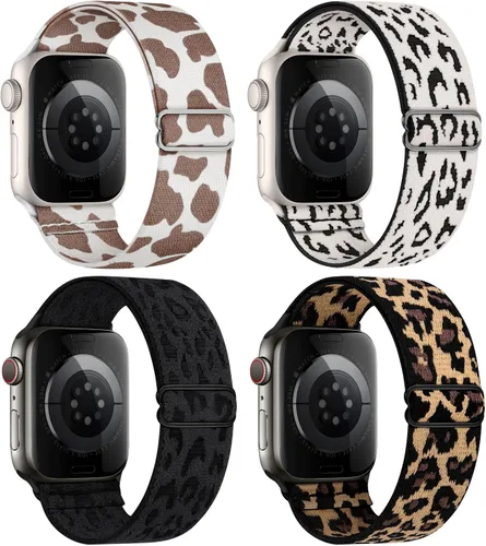 Vista 17 de 4 Pack Stretchy Solo Loop Compatible with Apple Watch Bands Women Men