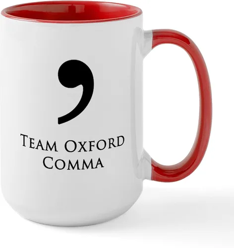 Vista 10 de CafePress Team Oxford Comma Mugs Taza de café de cerámica de 15 oz (15.0 fl oz)