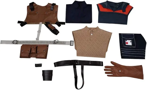 Vista 7 de GLEST Disfraz de Cal Kestis de la orden caída, disfraz de Jedi, uniforme para hombre, Halloween