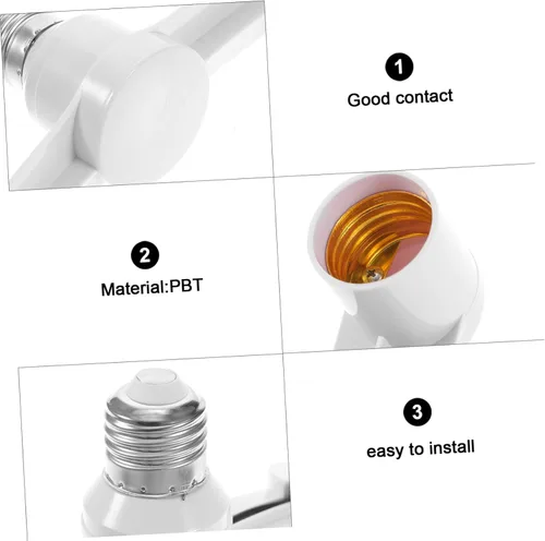 Vista 3 de VILLCASE Bombilla de luz LED Bombilla Led Bombillas LED 3 unids Socket Branch Dual para Divisor Blanco Convertidor Adaptador Base LED Cabezales LED