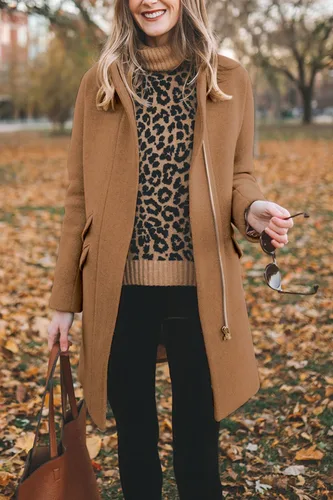 Vista 2 de BZB Abrigo largo clásico para mujer, con cremallera frontal, casual, mezcla de lana de invierno, abrigos largos