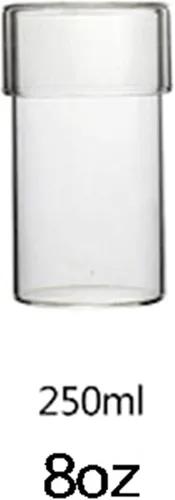 Vista 2 de Contenedor de almacenamiento de alimentos de vidrio Plato de caramelo/botella de bebida fría con tapa, 8 oz