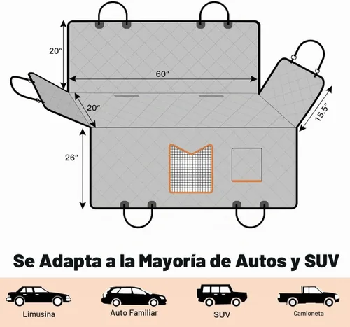 Vista 8 de Kytely Funda de asiento de coche para perro, tamaño XL, funda de asiento de perro resistente para asiento trasero, hamaca antideslizante 100% Negro