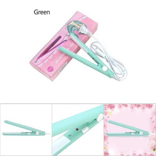 Vista 2 de 2 en 1 Mini plancha de pelo 4 colores cerámica turmalina ajuste temperatura temperatura belleza plancha plana calefacción rizador para peinar