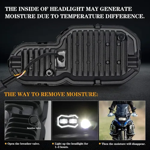 Vista 4 de AUDEXEN - Conjunto de faros LED de 200W con ojos de ángel DRL de haz alto/bajo compatible con BMW F800GS F800GS Adventure F700GS F650GS