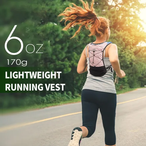 Vista 5 de Lightweight Running Vest for Women & Men Hydration Backpack Pack with 1.5L Water Bladder Bag Running Gear Accessories for Hiking Marathon Trail