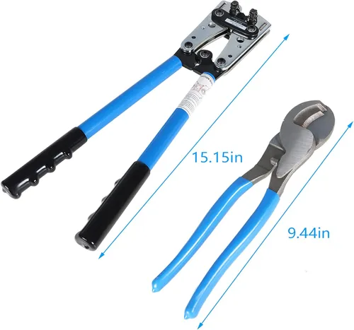 Vista 3 de Herramienta engarzadora de cables de batería de 6-50 mm², herramienta de prensado de alambre para corte y crimpado de cable de alambre de 10,8,6,4,2