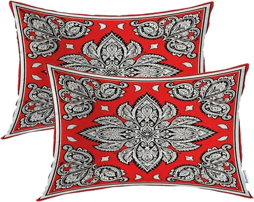 Vista 104 de Batmerry Fundas de almohada de bosque de arce otoñal, casas de sillas de madera, hojas amarillas, fundas de almohada decorativas, impresión digital