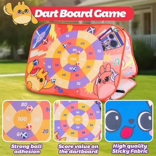 Vista 3 de Giant 3 in 1 Bean Bag Toss Game for Kids, Toddler Outdoor Toss Toys for 2 3 4 5 6 7 8 Year Old Boys Girls, Family Party Supplies, Cornhole Party